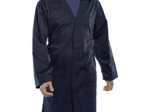 Poly Cotton Warehouse Coat Navy Blue